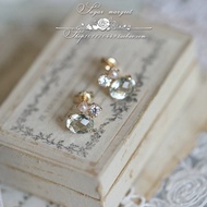 High-Grade Oval Zirconium Green Ear Small Matching Nail Cross-Border Silver Needle Stone Fresh Pink 