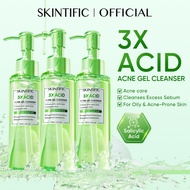 SKINTIFIC 3X Acid Acne Gel Cleanser Face Wash Salicylic Acid Oil Control pencuci muka Oil Cleanser f
