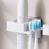 日本霜山 免鑽釘無痕壁掛浴室用牙膏/梳子/電動牙刷收納架-3入