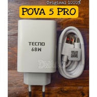 TECNO POVA 5 PRO Charger 68Watt Original 100% Fastcharging