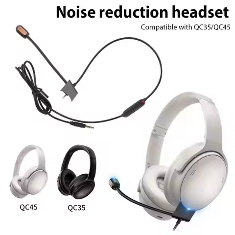 High Sensitivity Noise Cancelling Detachable Gaming Boom Microphone for Bose QC35 and QC45 Headsets