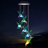 Solar wind chime light string butterfly hummingbird wind chime light dragonfly colorful discoloration garden decoration solar wind chime light