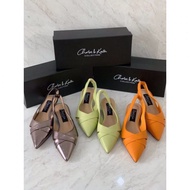 Women's SHOES CKS364 CNK LEATHER SLINGBACK PUMPS PREMIUM IMPORT