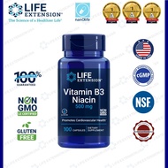 [Life Extension] Vitamin B3 Niacin, EXP:09/27, 500 mg, 100 Capsules, Cholesterol Management