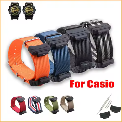 16mm Nylon Watch Straps for Casio GA100 GA200 GLX5600 G5600e DW5600/5610 DW6900 G8900 GLS100 Resin A