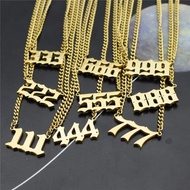 Unique Angel Number Titanium Steel Necklace