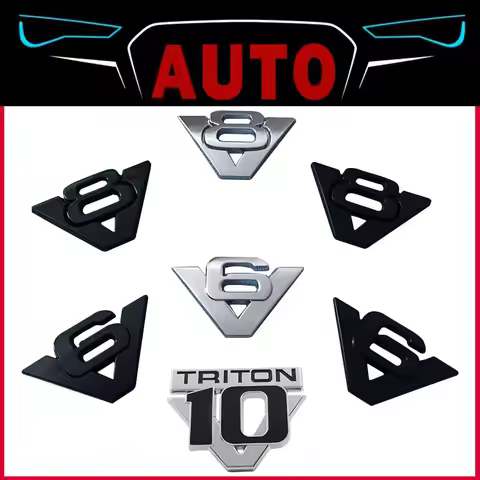 Badge Sticker 3D Car Styling V6 V8 Triton V10 Fender trunk Rear Decal Emblem For GT 350 500 Cobra