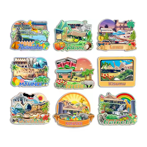 Nairobi Nairobi Mombasa Kisumu Malindi Lami Nakuru Naivasha Nyeri Kenya Fridge Magnet Travel Souveni