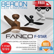 Beacon LED (4 years warranty) Fanco F Star Ceiling Fan with Light - 3 Blades 36 , 46 &amp; 52 Inch - CHEAPEST IN TOWN!
