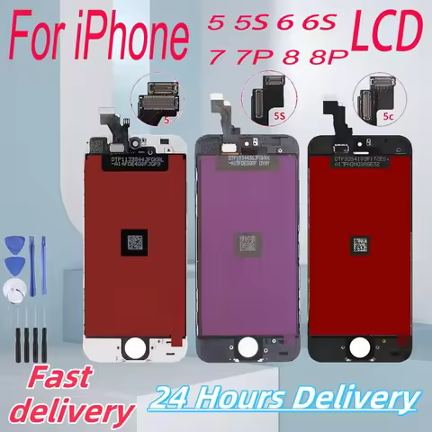 Super Tested Display For iPhone 5 5S 5C 6 6S 7 8 LCD Screen Touch Screen Digitizer Assembly For iPho