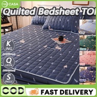 Cadar Premium Cotton Bedsheet Single/Queen/King Size Fitted Bedsheet Mattress Protector Cadar Tebal Getah Keliling