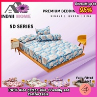 DV700-DV719 IndaHome Premium Cotton 4in1QueenKing/2in1Single Size Fitted Getah Keliling Cadar Bedshe
