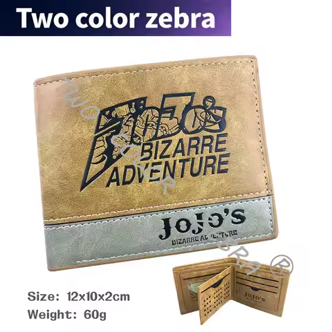 Anime JoJo Bizarre Adventure Attack on Titan Wallet Khaki PU Leather Coin Purse Cartoon Short Purse 