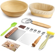 Sourdough Bread Baking Supplies Banneton Bread Proofing Basket Set Of 2 9 Inch Round & 10 Oval Sourd