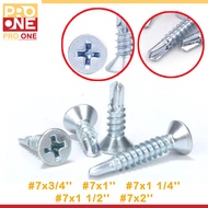 500PCS Hardiflex Screw Flat Head Self Tapping Screw Job Screw #7x 3/4'' 1'' 1 1/2'' 2''