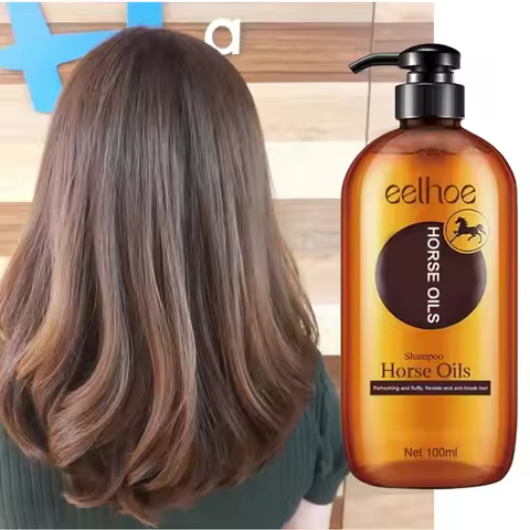 Professional Salon Horse Oil Nourishing Shampoo Safe Healthy Odor-free Vibrant Treatment Anti Hair L