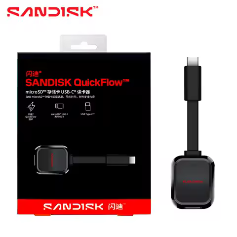 SanDisk QuickFlow Card Reader B751 USB-C microSD TF USB3.2 Gen1 UHS-I UHS-II 250MB/s Portable For Dr