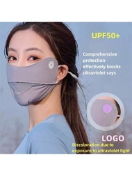 Mascara con protección UV UPF50+, protectora solar, malla transpirable de seda de hielo, protección para los ojos para correr y montar en bicicleta, mascarilla para mujer, máscara facial, mascarilla de verano.