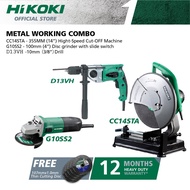 HiKOKI [COMBO 5] CC14STA + G10SS2 + D13VH High Speed Cut-Off Machine, Angle Grinder & Drill