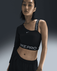 Nike Pro Shine 女款 Dri-FIT 不對稱短版上衣