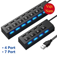 USB Hub Splitter Universal USB ON OFF Adapter for Laptop PC USB Hub Splitter with LED Switch