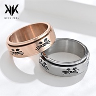 Titanium Steel Rotatable Cat Ring Meow Star Ring Ring Cute Cat Face Couple Ring Bracelet 26616JZ