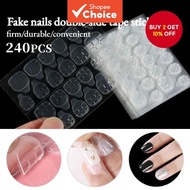Xeijayi 240Pcs Glue Jelly Paste Wear Double-Sided Adhesive Nail Patch Removable Wear Manicure Nail P