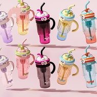 1200ml Cute Water Cup Tumbler Cup with Straw and Handle BPA-Free Botol Tumbler Besar AC-336