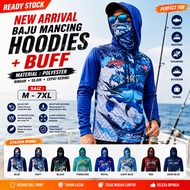 KOLEKSI SEMPURNA Baju Pancing Lengan Panjang Hoodies + BUFF Baju Mancing Memancing M - 7XL