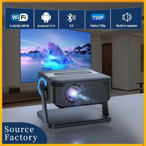 Household ultra-high-definition 4K decoding bedroom wall-projecting portable gimbal projector for do