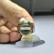 CINCIN BATU AKIK ASLI NATURAL 100% GARUT PANCAWARNA KIRPAY (KIARAPAYUNG) - MERAH CABE - BGT016