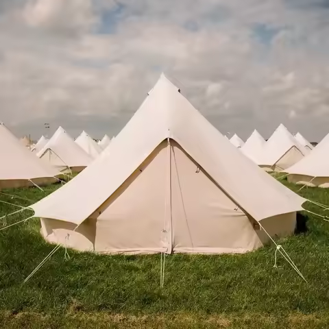 China Manufacture Waterproof Cotton Canvas 4m 5m 6m 7m Belle Tents Hotel Tent Winter Yurt Bell Tent 