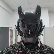 Cyberpunk  Mask Cosplay for Men, Cosplay Samurai Horns Masks Black Mask Halloween Party Cosplay Gift
