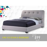 Marvis King Size Divan &amp; Headboard / King Size / Divan / Special Price /Bedroom / Katil Divan / Katil King / Katil Kain