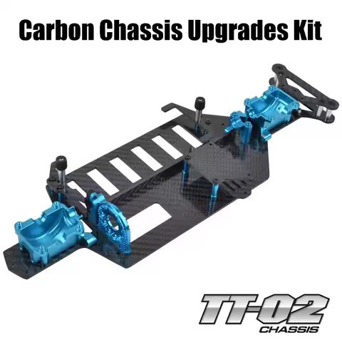 RcAidong 1/10 Carbon Fiber Lower Deck Chassis W/ Diff Gearbox Case for Tamiya TT-02 TT02D TT02SRX TT