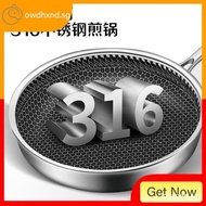 German 316 Stainless Steel Frying Pan Non-Stick 316 Deep Household Omelette Steak Pancake 4XEQ ZGJR 