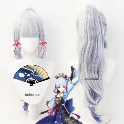 Kamisato Ayaka Cosplay Wig Silver Blue Wig Cosplay Anime Wigs Heat Resistant Synthetic Wigs Hallowee