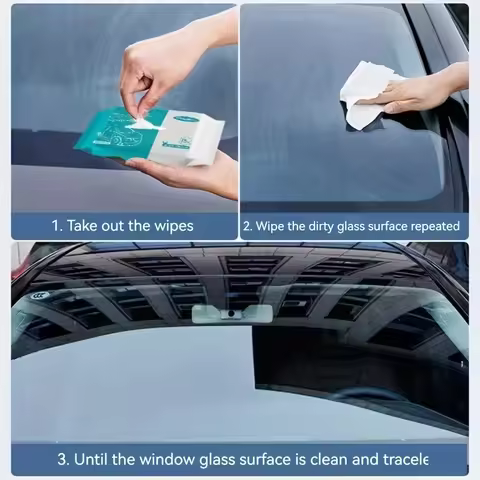 Car Glass Clean Wet Wipes Window Degreasing Film Wet Wipes Automobile Cleaning Tools Disposable Car 