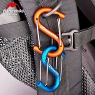 GANTUNGAN ALUMINUM CARABINER NATUREHIKE ACCESSORIES S SHAPE KEYCHAIN CARABINER NH15A003-H CAMPING GL