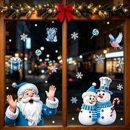 [Valley] Christmas Snowman Glass Sticker Blue Crystal Ball Window Decoration TH