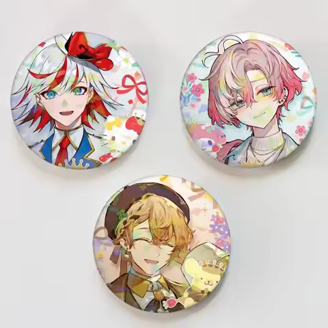 Anime F-FragAriA-A M-MemOriES-S SRO Round Badge Lapel Pins for Backpacks Briefcase Laser Brooch Clot