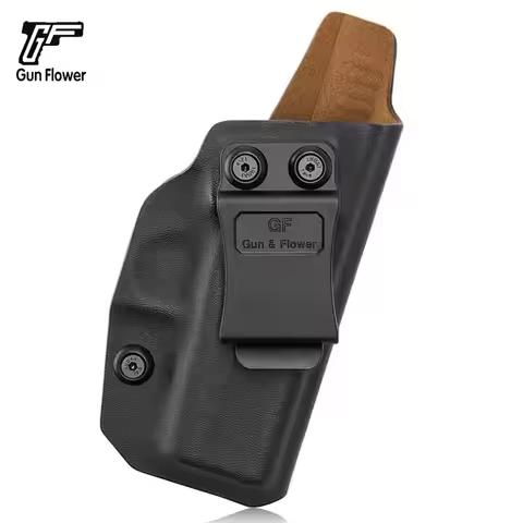 For CZ P07 Gunflower Right Hand Black Inside Leather IWB Kydex Holster with Belt Clip