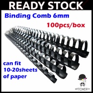(100pcs/box) 6MM Comb Binder Rings / Plastic Comb Rings / Binding Rings / Binding Comb Rings Black /