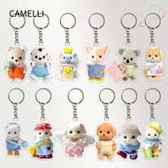 CAMELLI Sylvanian Families Doll Keychain, Acrylic Forest Family Poodle Doll Keyrings, Cartoon Animal