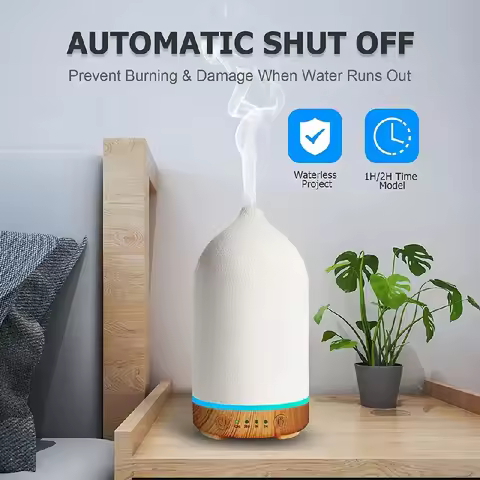 Ceramic Air Humidifier Aroma Diffuser Aromatherapy Cool Mist Ultrasonic Essential Oil Diffuser With 