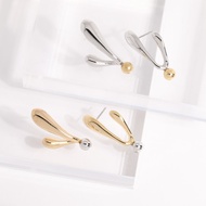 [ZANZAN ZANZAN] Anti-Allergic Steel Needle-Gold Silver Mix Match V-Shaped Metal Earrings [Ek59bf008 