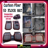 (NEW CARBON ) PERODUA MYVI LAGI BEST ICON 2011-2017 5D Car Carpet Customized fit Car Floor Mat