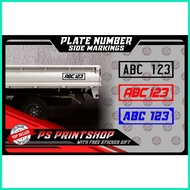 ❏ ◙ Multicab,  Plate Number Side Marking Sticker Decals Durable and High Quality