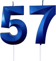 2.76" 57th 75th Number Candles Birthday Gifts for Women Men Birthday Decorations Birthday Candles Nu