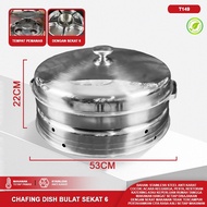 Prasmanan Roll Top Hotel Chafing Dish Rolltop Chaving Dish Bulat Stainless Steel Set Warmer Saji